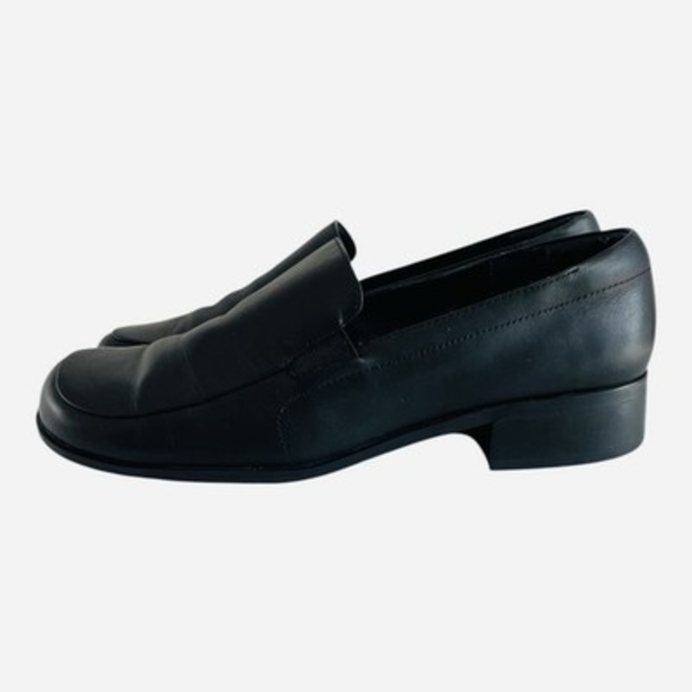 Liz Claiborne Villager Hilda Black Leather Slip-On Loafers Womens 6.5 Flats - Picture 5 of 10